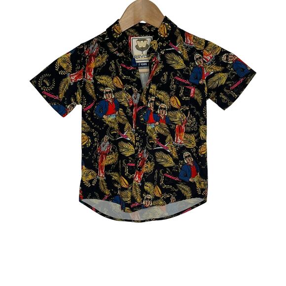 RSVLTS Other - RSVTS WWE Ric Flair Button-Up Shirt Toddler 2T Black Hawaiian Style Wrestling